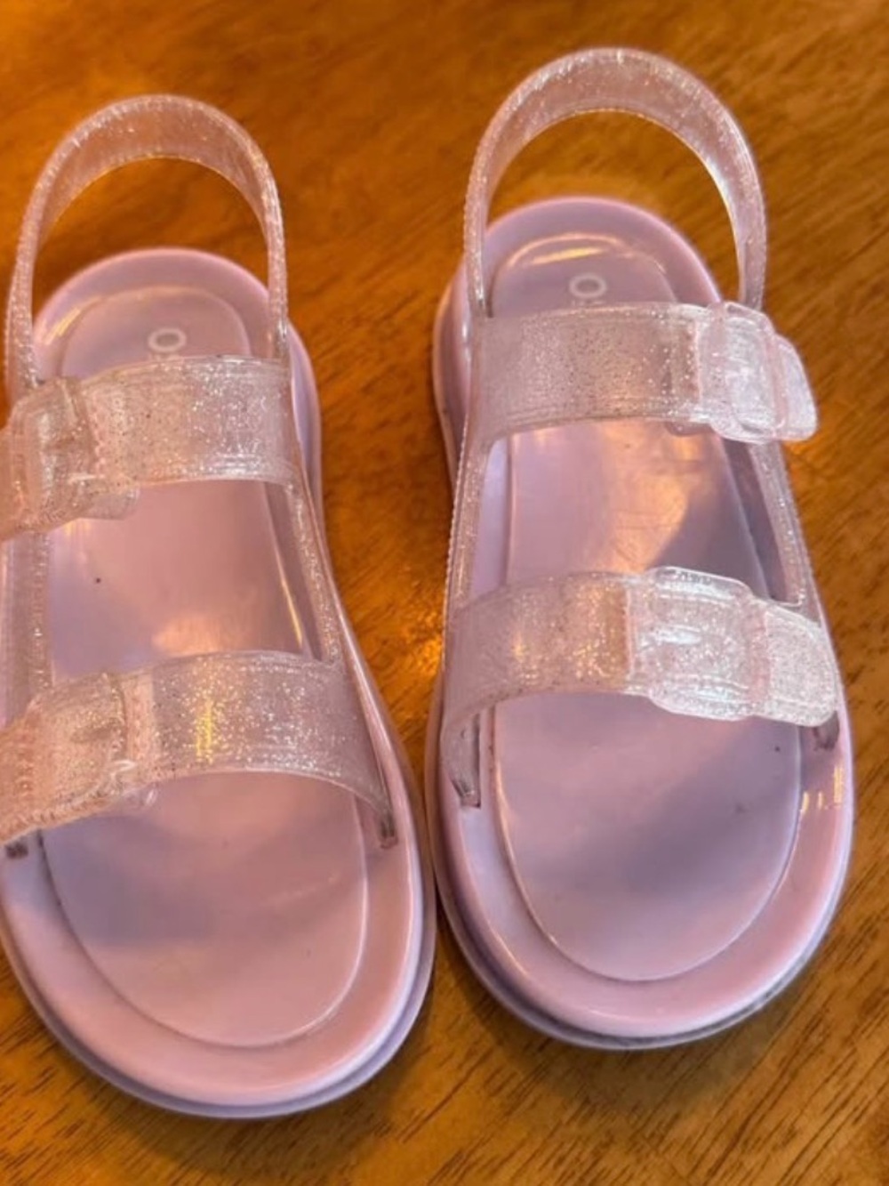 OshKosh B'gosh Lilac Jelly Sandals with Clear Glitter Straps Size C11